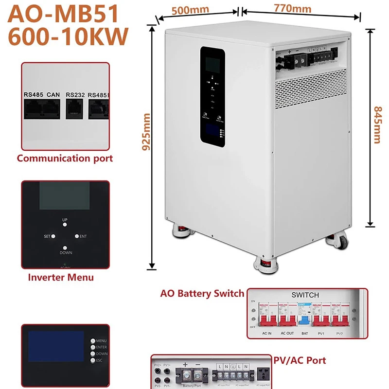 10 to 30KWh 51.2V 200ah to 600Ah LiFePO4 Battery Pack Buitl-in BMS 240V 10KW Output Inverter Monitor Solar ESS WiFi 2 10 to 30KWh 51.2V 200ah to 600Ah LiFePO4 Battery Pack Buitl-in BMS 240V 10KW Output Inverter Monitor Solar ESS WiFi 2