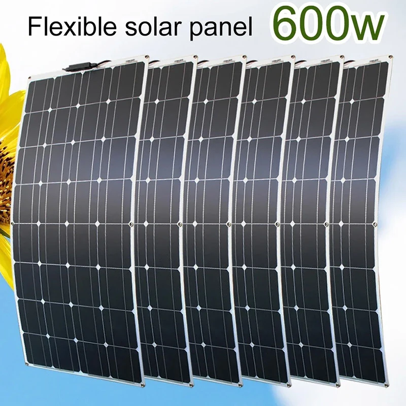 12V Flexible Solar Panel 600W 100W 200W 300W 400W 500W Bendable Waterproof Monocrystalline Best Solar Panel in China
