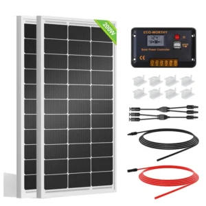 200 Watts 12 Volt 24 Volt Solar Panel Kit with High Efficiency Monocrystalline Solar Panel and 30A PWM Charge Control