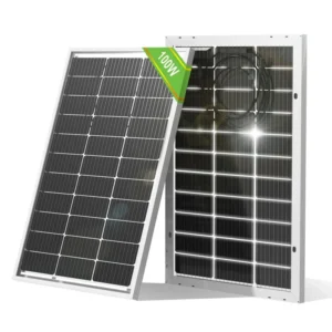 Bifacial 100 Watt 12 Volt Solar Panel Monocrystalline Rigid High-Efficiency PV Module Power Charger for Sunsheds,Rvs