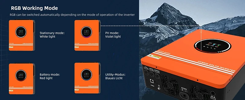 4200W Hybrid Solar Inverter 24V 230V Off Grid Pure Sine Wave Inverter With WIFI MPPT 120A Solar Battery Charger 6