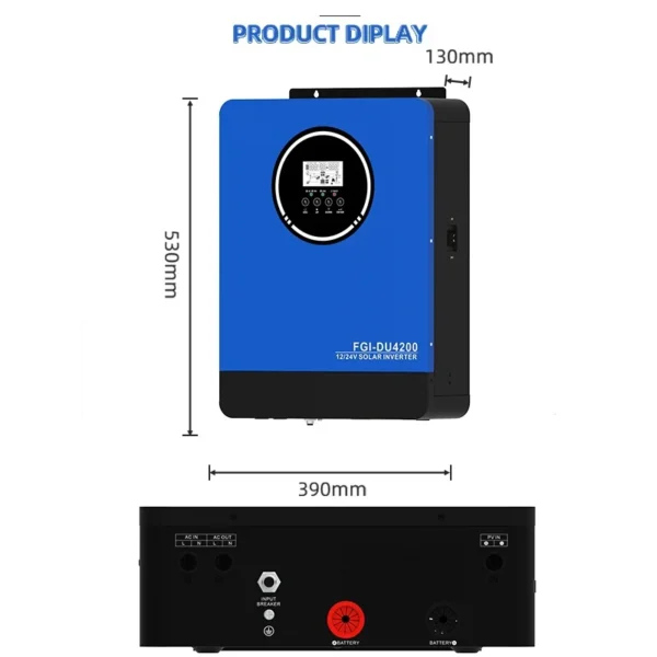 Dual Voltage BMS Inverter 4200W Hybrid Solar Inverter 230V AC Pure Sine ...