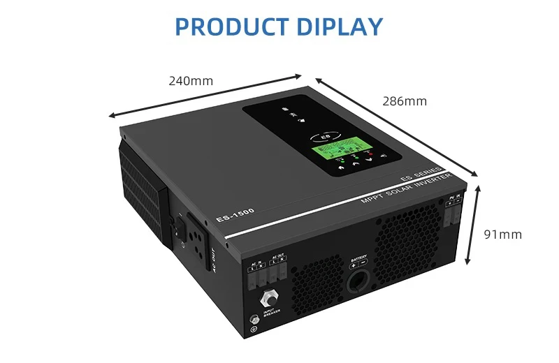 Pure Sine Wave Inverter for Home Backup Power Storage 1500W 1000W Hybrid Solar Inverter 80A MPPT Charger 12V 24V to 230V Max PV 150VDC 12