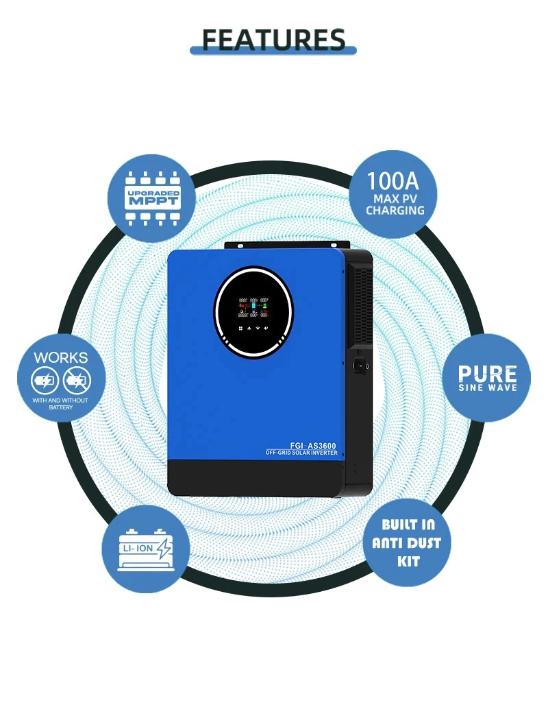 Solar Inverter Charger 3600W 110V 3200W 230V 24V Pure Sine Wave with 80A 120A MPPT Solar Controller for Off-Grid Home RV 13