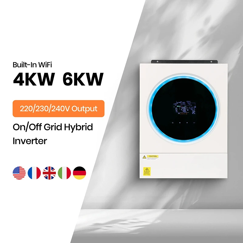 Parallel Inverters 8KW 10KW 11KW Hybrid Solar Power Inverter with Built-In Wifi Large Color Lcd Touch Screen Solar Inverter 6pcs Parallel