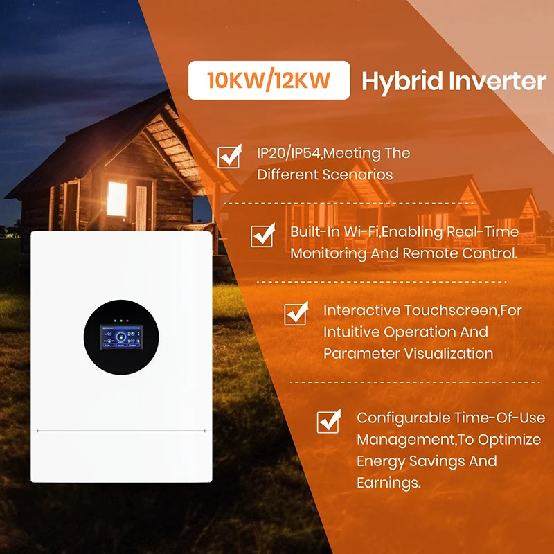US 10Kw 12KW Off Grid Hybrid Solar Inverter Split Phase Inverter 120V 240V Pure Sine Wave 2