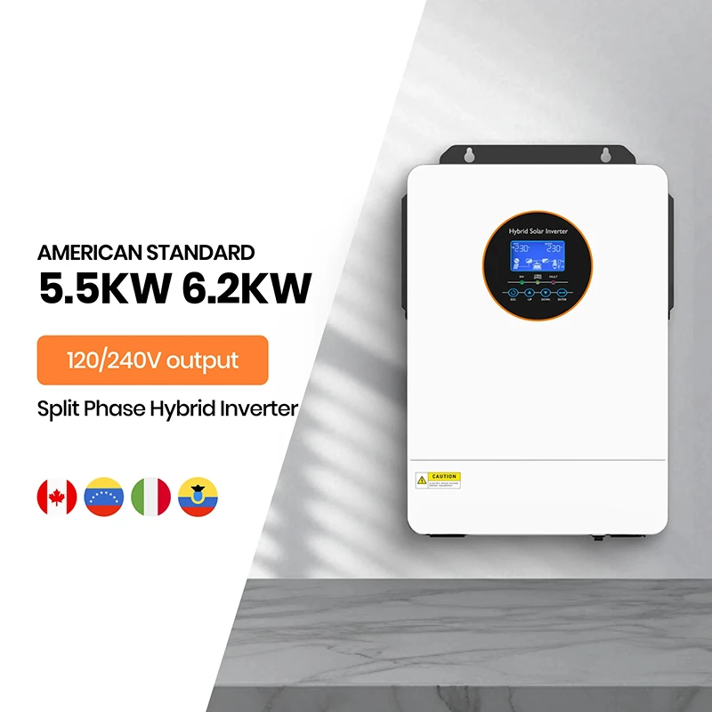 US Version RVs 3.6KW 5.5KW 6.2KW Split Phase Inverter 120V 240V Hybrid Solar Power Inverter
