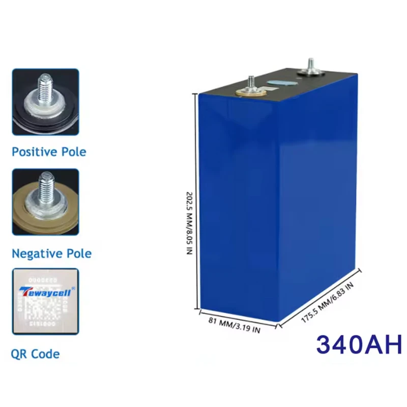 Lifepo4 Rechargeable Battery Pack 3.2V Grade A Lithium Iron Phosphate Prismatic Solar Cells 340Ah 314AH 280Ah