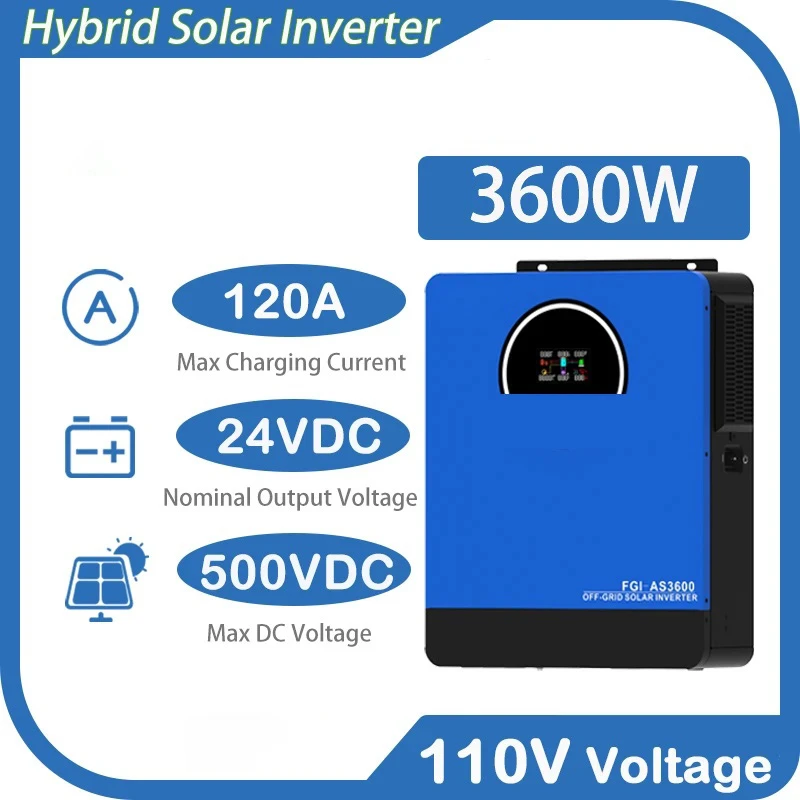 3600W Solar Inverter Pure Sine Wave with 120A MPPT Charge Controller 110V 24V Off-Grid RV Solar System 6 3600W Solar Inverter Pure Sine Wave with 120A MPPT Charge Controller 110V 24V Off-Grid RV Solar System 6