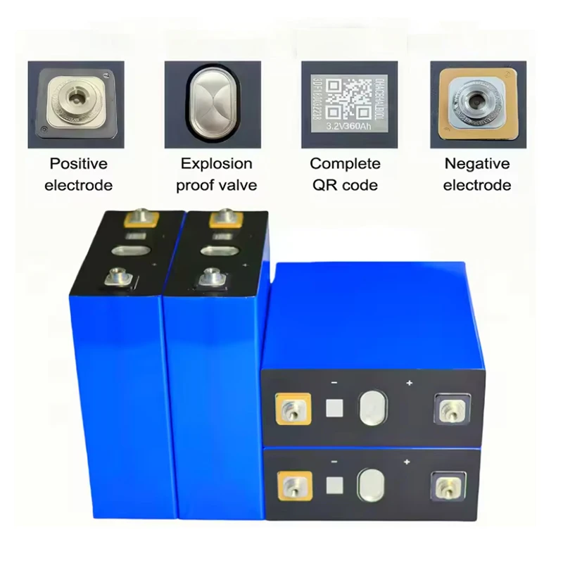 Lithium iron Phosphate Rechargeable Cell 12000 Cycles Lifepo4 Solar Battery 3.2V 360Ah 340Ah 100Ah 12V 24V 48V 51.2V