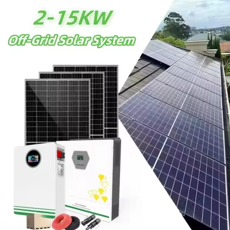 Offgrid MPPT Solar Energy System Lithium Ion Battery Complete Solar System 5kw 10kw 15kw Offgrid MPPT Solar Energy System Lithium Ion Battery Complete Solar System 5kw 10kw 15kw