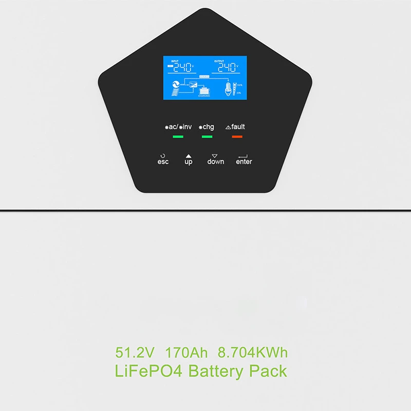 LiFePO4 Battery Pack All in 1 Plug Play Solar Inverter Energy Storage Container Stacked Rack Lithium Battery 48V 170Ah 4