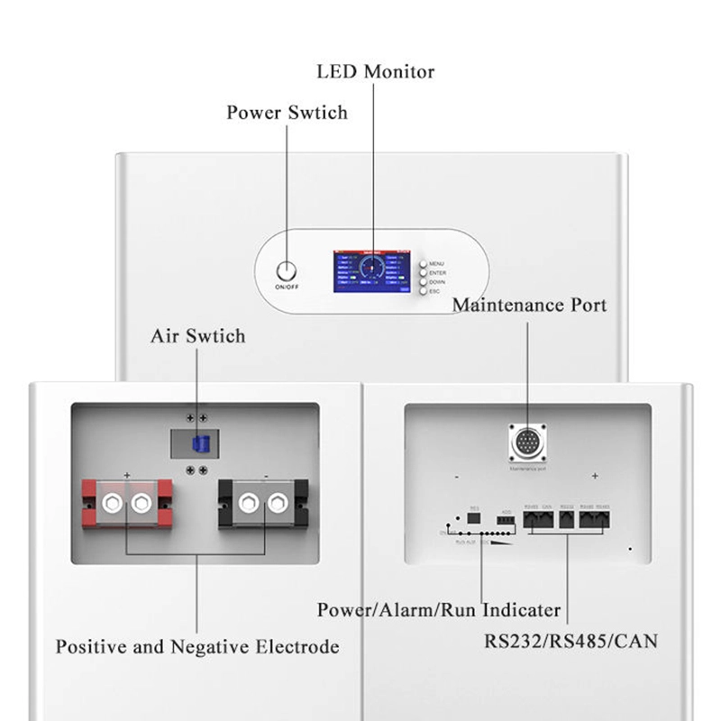 Vertical Solar Lithium Battery Pack Home Energy Storage System with CAN Communication Port Split Design Vertical Solar Lithium Battery Pack Home Energy Storage System with CAN Communication Port Split Design