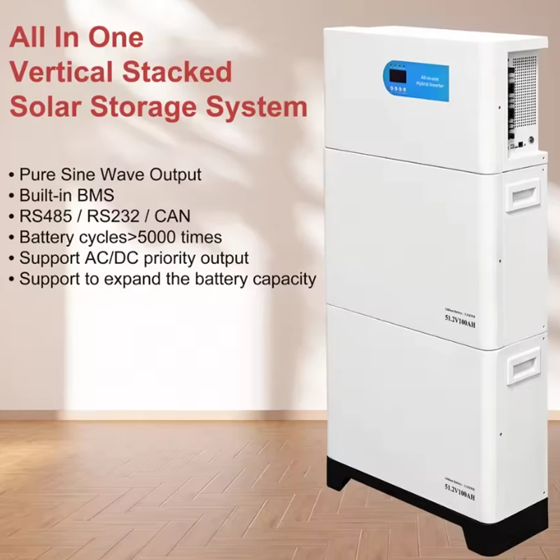5kwH Vertical Stacked Solar Energy Storage System Off Grid Lithium Battery Energy Storage Solar Generator 10kwH 5kwH Vertical Stacked Solar Energy Storage System Off Grid Lithium Battery Energy Storage Solar Generator 10kwH