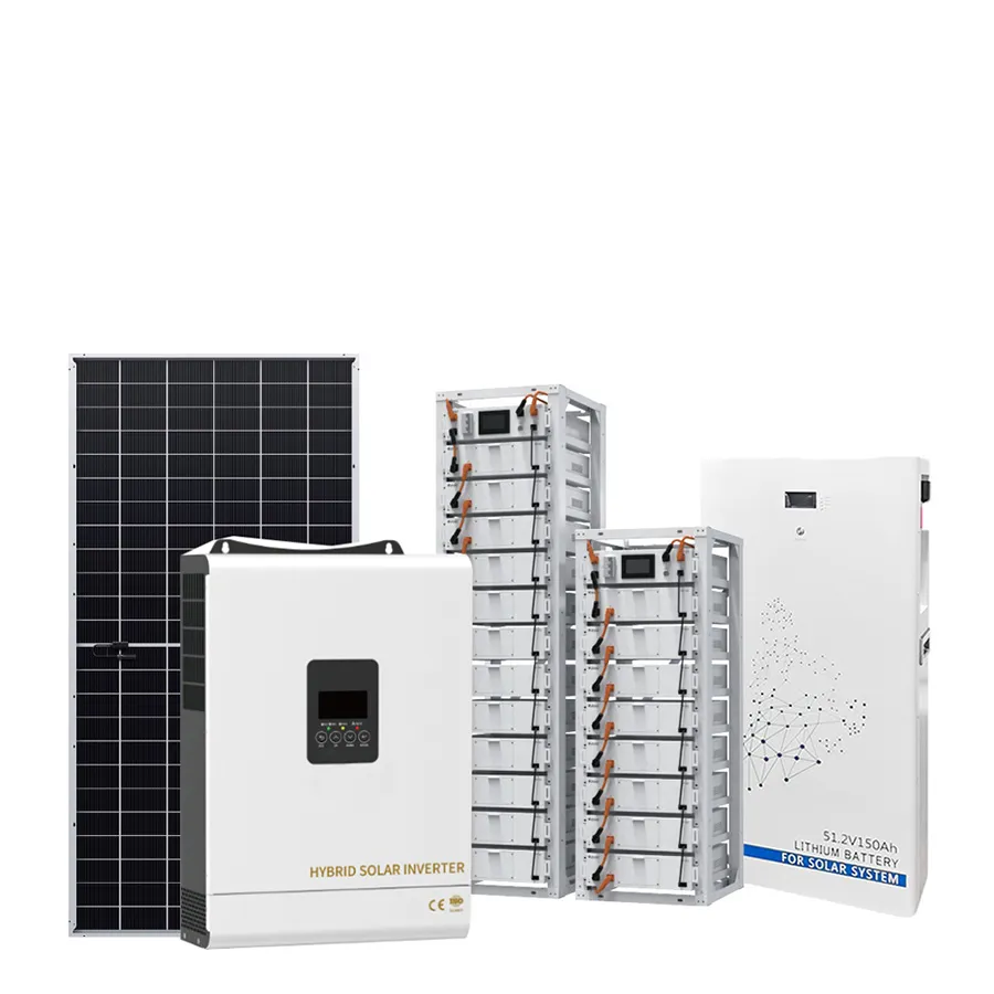 lithium solar battery system complete kit 5.5kva inverter 7.5kwh lithium battery and solar panel 1 piece
