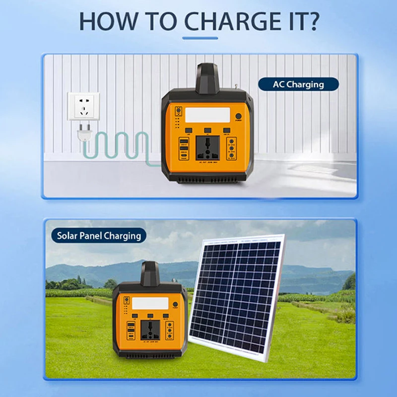200W Music Power Station Portable Rechargeable Solar Generator Integrated with Bluetooth Speaker All-in-One Modified Sine Wave 
