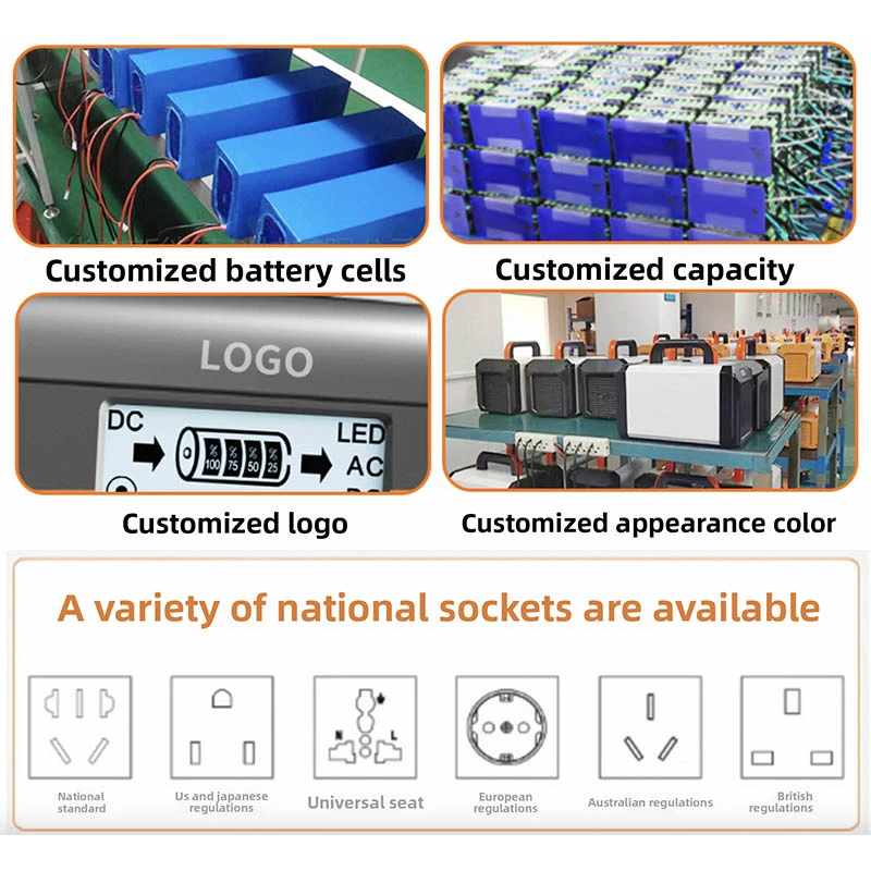 600Wh Portable Power Station 12V50AH 500W 600W Solar Generator with Pure Copper Transformer Solar Panel Charge