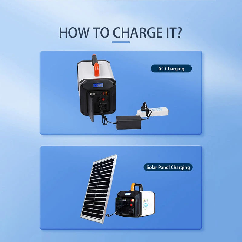 Emergency Car Starter 500W Portable Power Station Solar Energy Storage Device Outdoor Mobile Power Supply 220V AC DC Charging