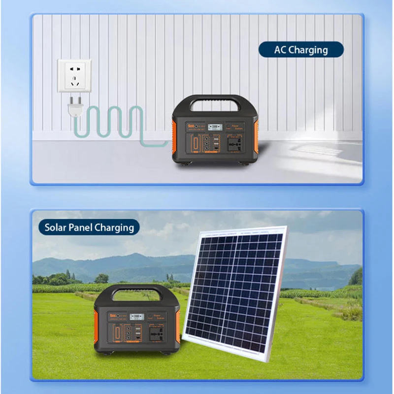 500W Portable Solar Power Station 308WH 384WH 460.8WH AC DC Charging Pure Sine Wave Backup Power Station