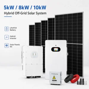 5kW 8kW 10kW Hybrid Off Grid Solar System Complete Residential Solar Kit with LiFePO4 Battery Inverter Solar Panels for Home