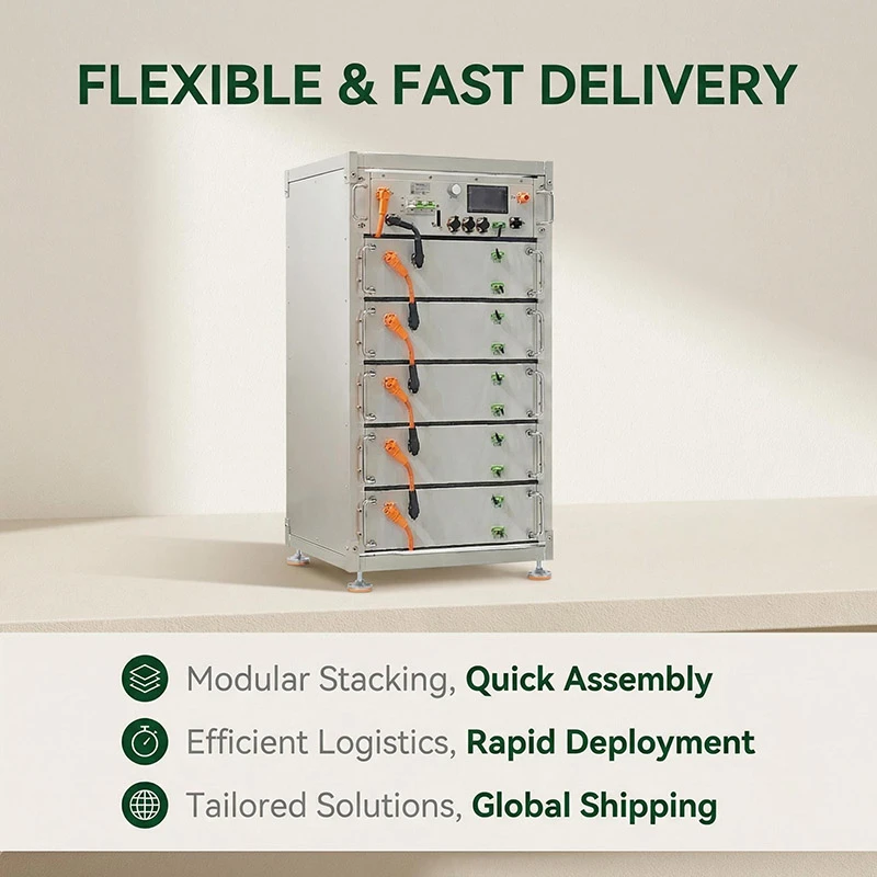 3 Phase Solar Kit High Voltage Solar Storage Systems with HV Solar Inverter and Stacked Lithium Battery Packs and Solar Panels