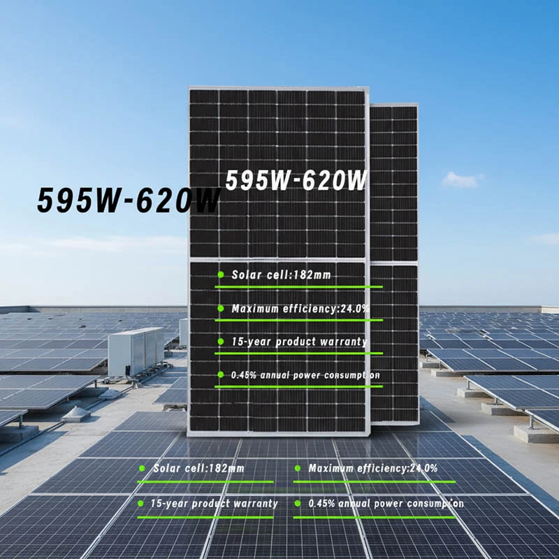 Solar Panel Charger Dual Glass 595w 600w 605w 610w 615w 620w Mono Crystalline PV Panel N-Type 182mm Anti-PID Solar Panel Charger Dual Glass 595w 600w 605w 610w 615w 620w Mono Crystalline PV Panel N-Type 182mm Anti-PID
