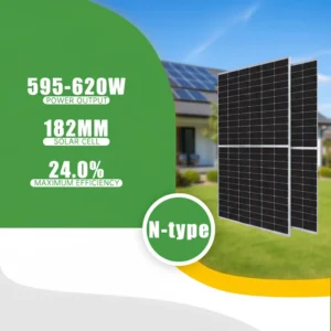 182mm Anti-PID Dua Glass Mono Crystalline Pv Panels 595w 600w 605w 610w 615w 620w N-Type Modules