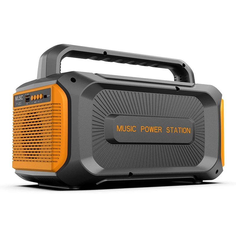 200W Rechargeable Solar Music Power Station Generator Integrated All in One Modified Sine Wave with Bluetooth Speaker