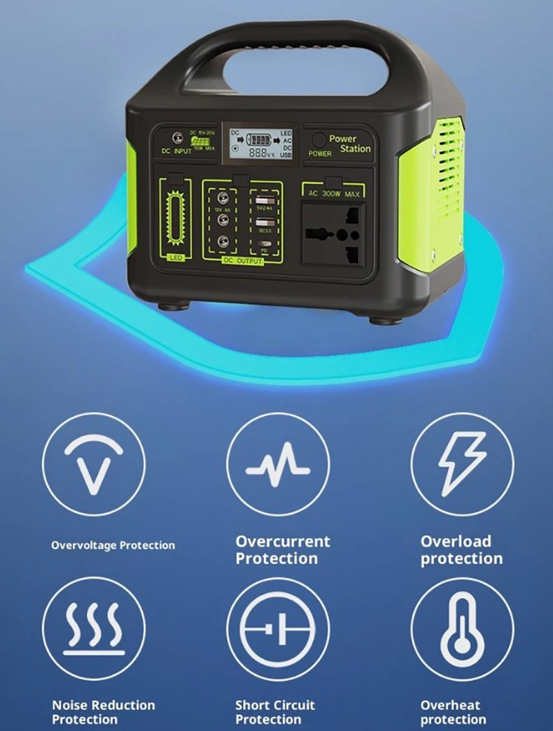 300W Portable Power Station 256Wh Lithium Battery Storage Outdoor Electricity Supply 220V 110V LiFePO4 LCD Display 300W Portable Power Station 256Wh Lithium Battery Storage Outdoor Electricity Supply 220V 110V LiFePO4 LCD Display