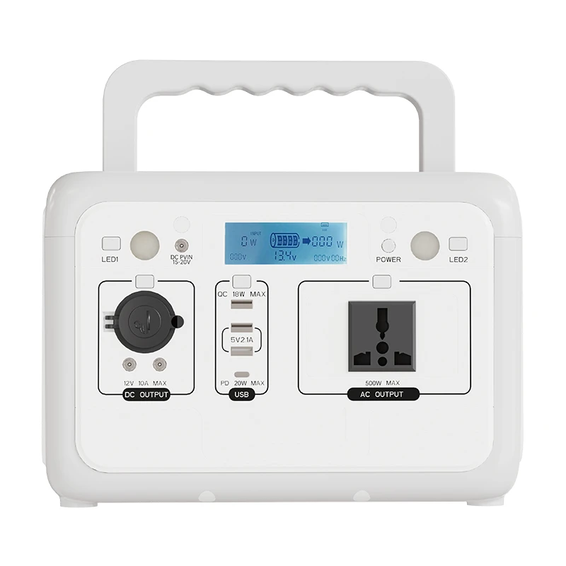 500W 460.8Wh Portable Lifepo4 Rechargeable Pure Sine Wave Electric Solar Generator Emergency Backup Camping Power Station