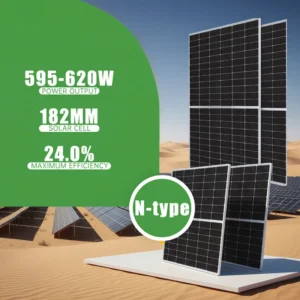 N-Type Dua Glass 595w 600w 605w 610w 615w 620w Solar Panel Bifacial Pv Modules 2