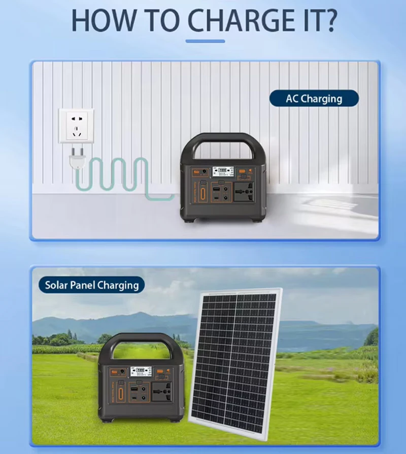 200W Portable Power Station 153.6Wh 110V 220V Outdoor Power Supply Lithium Battery LiFePO4 LED Lighting LCD Display