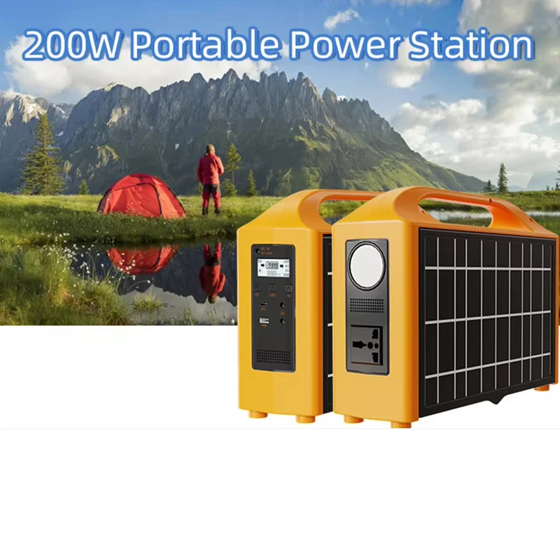240Wh Portable Power Station 200W 220V Outdoor Solar Power Supply Compatible with Foldable Solar Panel AC DC Output Wireless Charging Builtin MPPT