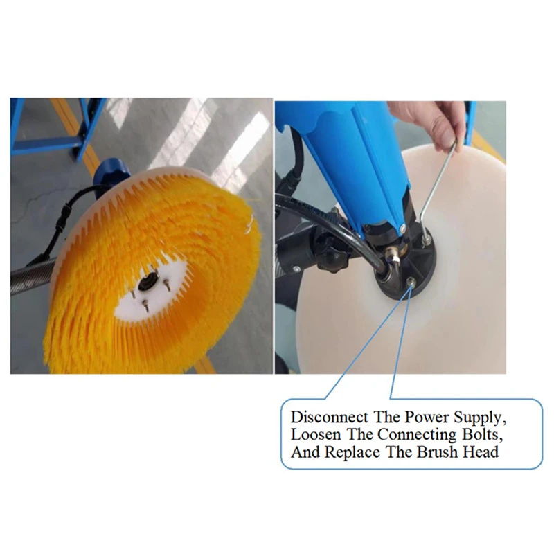 Solar Panel Cleaning Machine Portable with Double-head Rotating Electric Brush 200W Motor