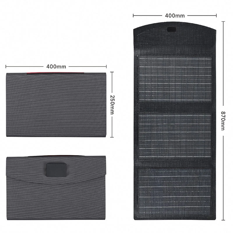 Portable Solar Panel 24% Conversion Rate IP67 Waterproof Foldable Solar Panel with USB DC Type-c for Camping Size 2
