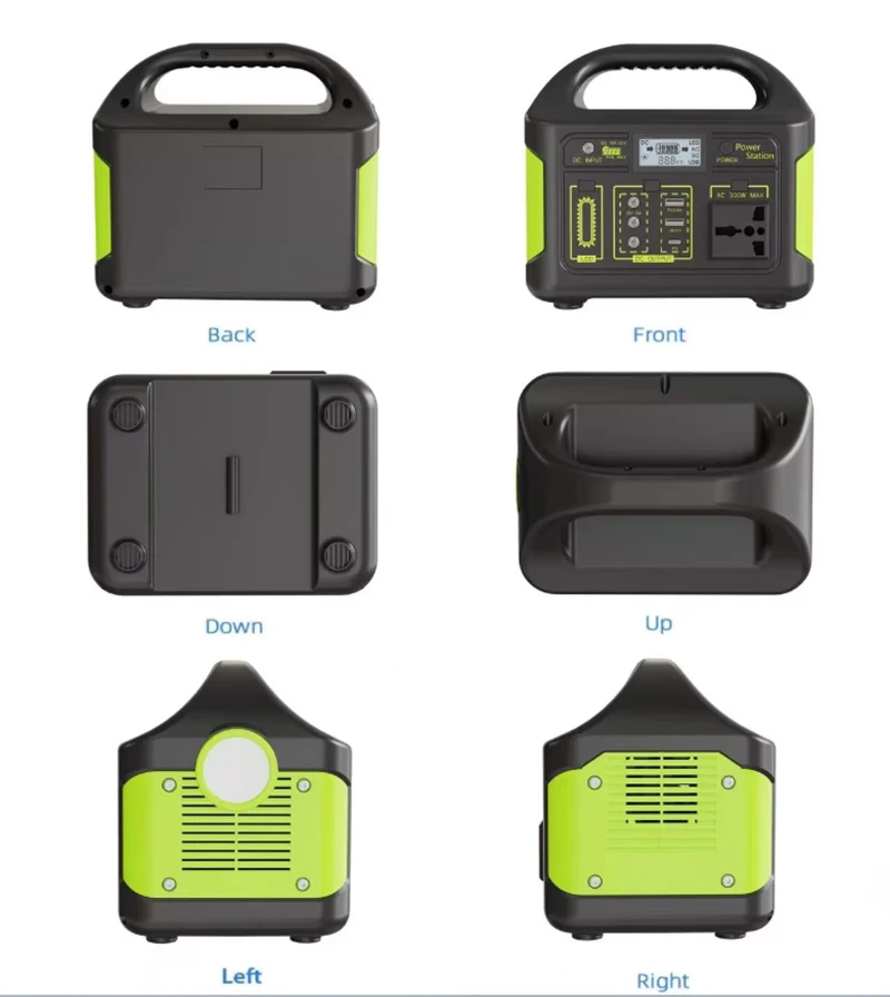 Portable Power Station 300W 204.8Wh Solar Generator Compatible with Solar Panel, Car Lighter, and Grid Electricity AC Charge