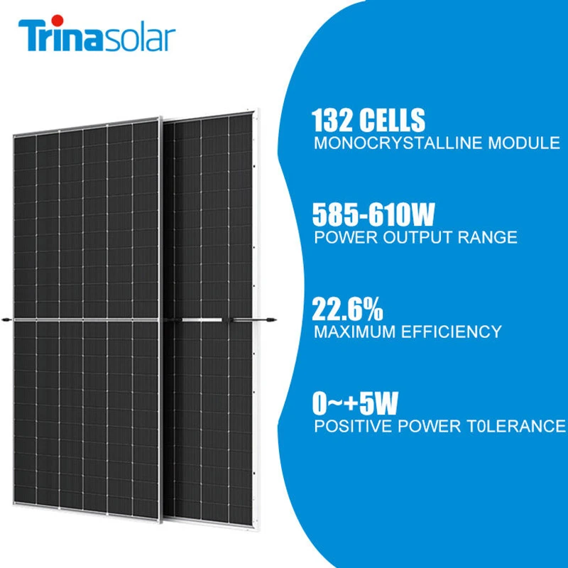 Trina Solar Panels 585w 590w 595w 600w 605w 610w Rated Power Double Glass Tempered Trina Solar Panels 585w 590w 595w 600w 605w 610w Rated Power Double Glass Tempered