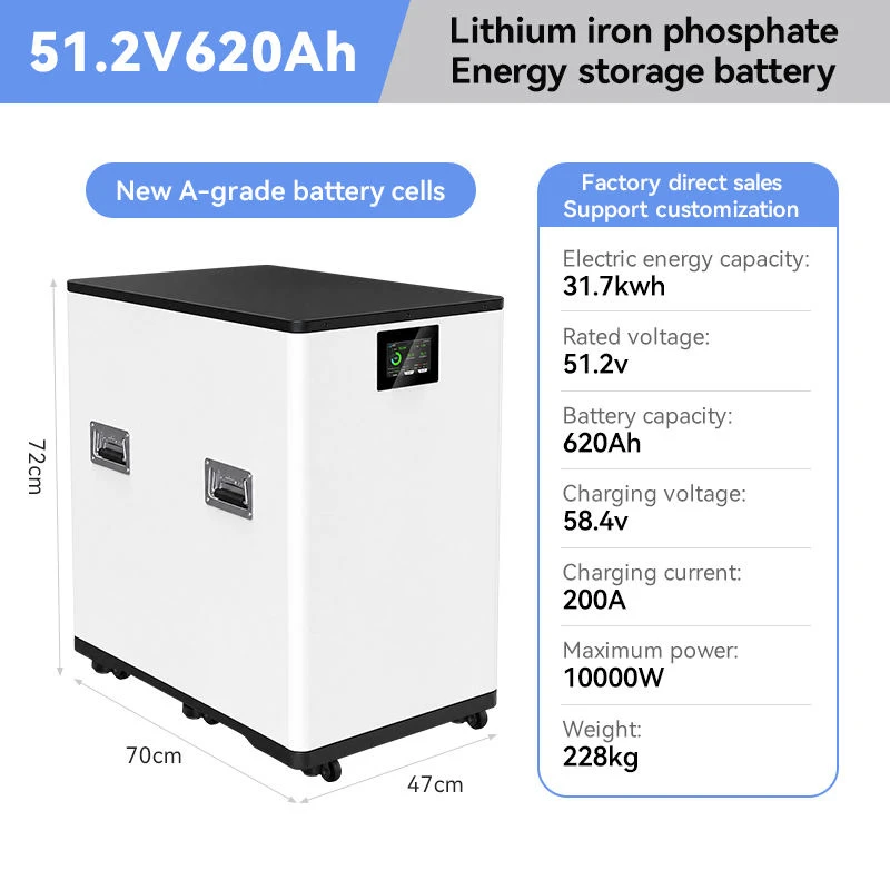 32kWh Lithium Battery 51.2V 620Ah Cells Grade A Solar Energy Storage Battery for AC Air Conditioners Stoves and the Other Electronics 32kWh Lithium Battery 51.2V 620Ah Cells Grade A Solar Energy Storage Battery for AC Air Conditioners Stoves and the Other Electronics