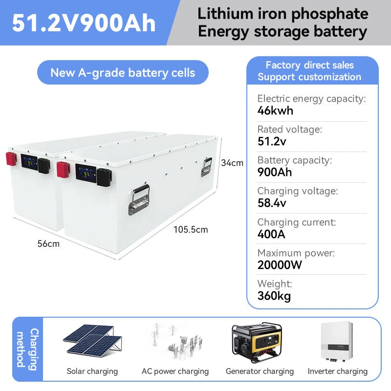 46kWh Lithium Battery 51.2V 900Ah LiFePO4 Home Solar Energy Storage Battery for Backup Power 46kWh Lithium Battery 51.2V 900Ah LiFePO4 Home Solar Energy Storage Battery for Backup Power