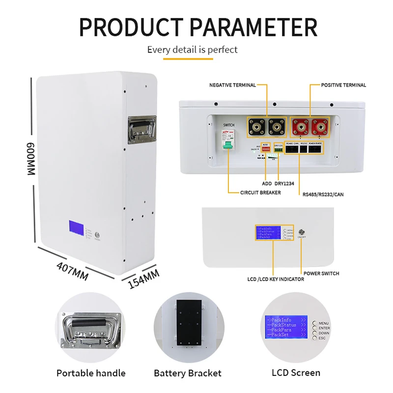 51.2V 100Ah Lithium Ion Battery Pack Compatible with Communication Ports RS232 RS485 CAN IP65 51.2V 100Ah Lithium Ion Battery Pack Compatible with Communication Ports RS232 RS485 CAN IP65